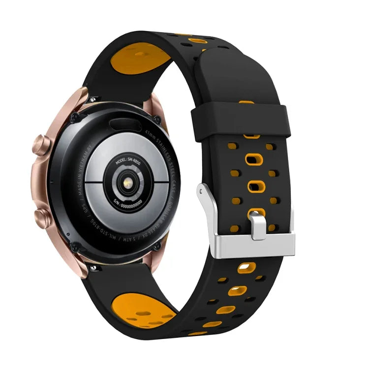 Silikon-Uhrenarmband mit drei Lochreihen, für Samsung Galaxy Watch 3 45 mm