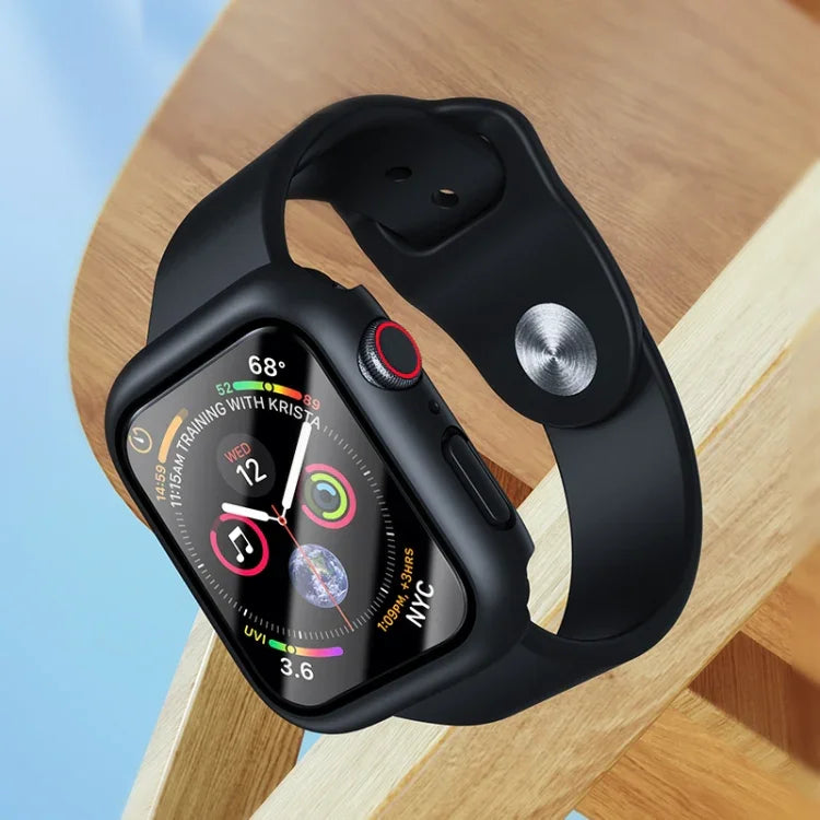 ROCK 2-in-1 PC-Rahmen + Schutzhülle aus gehärtetem Glas, für Apple Watch Series 9 / 8 / 7 (41 mm) und Apple Watch Series 9 / 8 / 7 (45 mm)