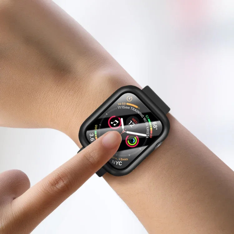 ROCK 2-in-1 PC-Rahmen + Schutzhülle aus gehärtetem Glas, für Apple Watch Series 9 / 8 / 7 (41 mm) und Apple Watch Series 9 / 8 / 7 (45 mm)