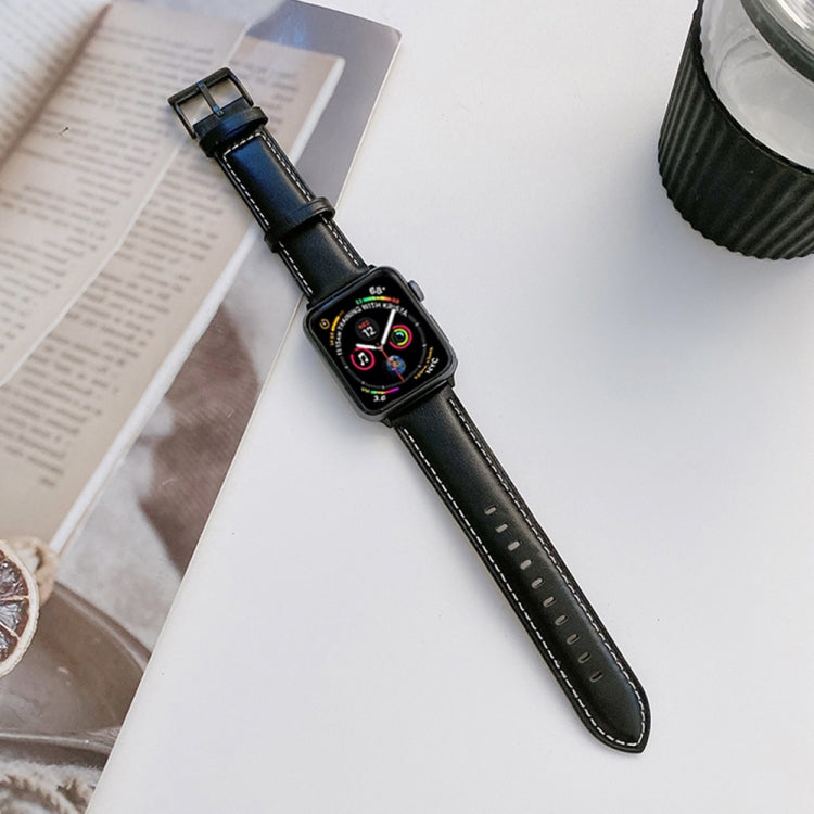 Genuine Leather Watchband For Apple Watch Series, 7 41mm / 6&SE&5&4 40mm / 3&2&1 38mm, 7 45mm / 6&SE&5&4 44mm / 3&2&1 42mm