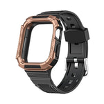 Two-color Armor Integrated Watchband For Apple Watch Series, 7 41mm / 6&SE&5&4 40mm, 7 45mm / 6&SE&5&4 44mm