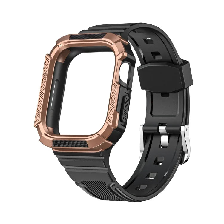 Two-color Armor Integrated Watchband For Apple Watch Series, 7 41mm / 6&SE&5&4 40mm, 7 45mm / 6&SE&5&4 44mm