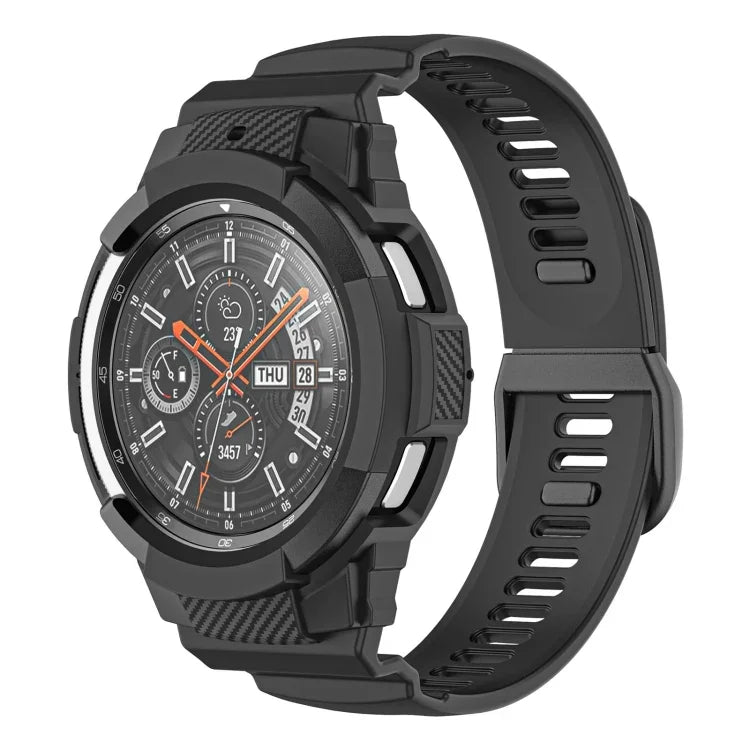 Sport-Silikonarmband aus Carbonfaser, passend für Samsung Galaxy Watch4 Classic 42 mm