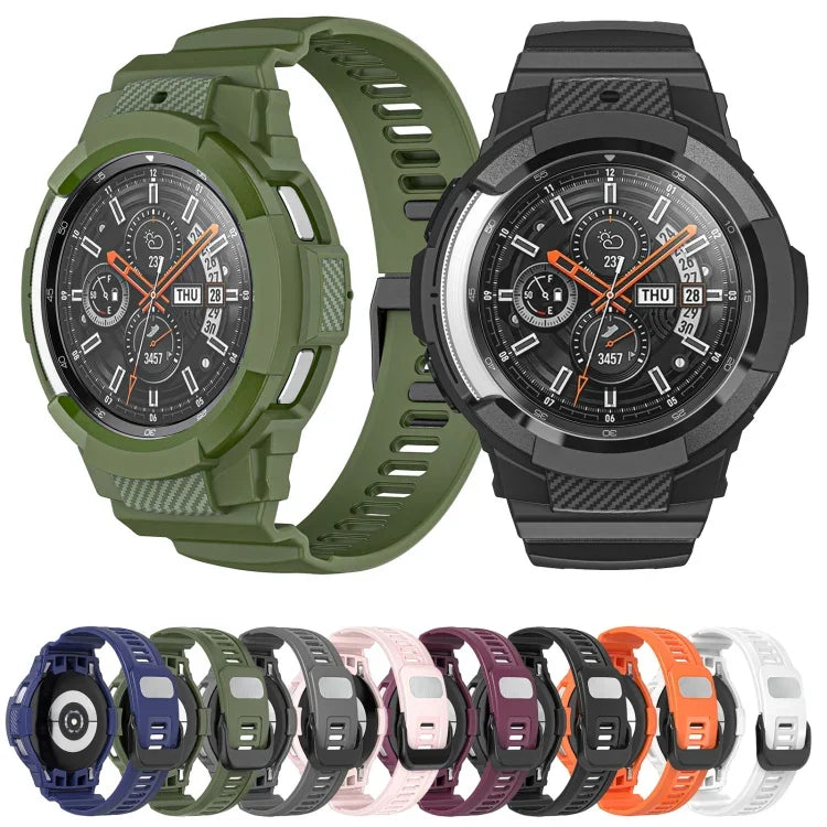 Sport-Silikonarmband aus Carbonfaser, passend für Samsung Galaxy Watch4 Classic 42 mm