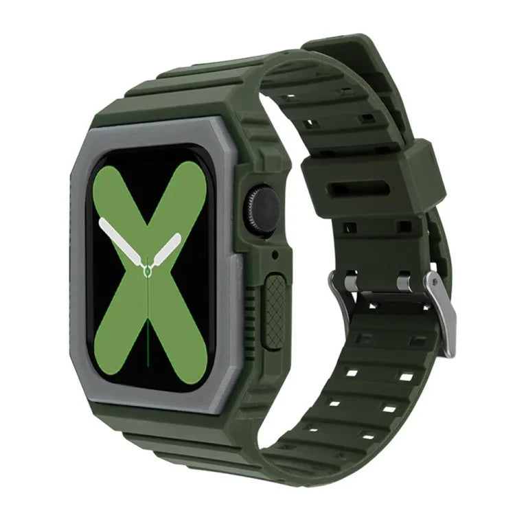 Zweifarbiges integriertes Armband für Apple Watch Series 7 (41 mm), 6, SE, 5 und 4 (40 mm), 3, 2 und 1 (38 mm) und 7 (45 mm), 6, SE, 5 und 4 (44 mm) sowie 3, 2 und 1 (42 mm).