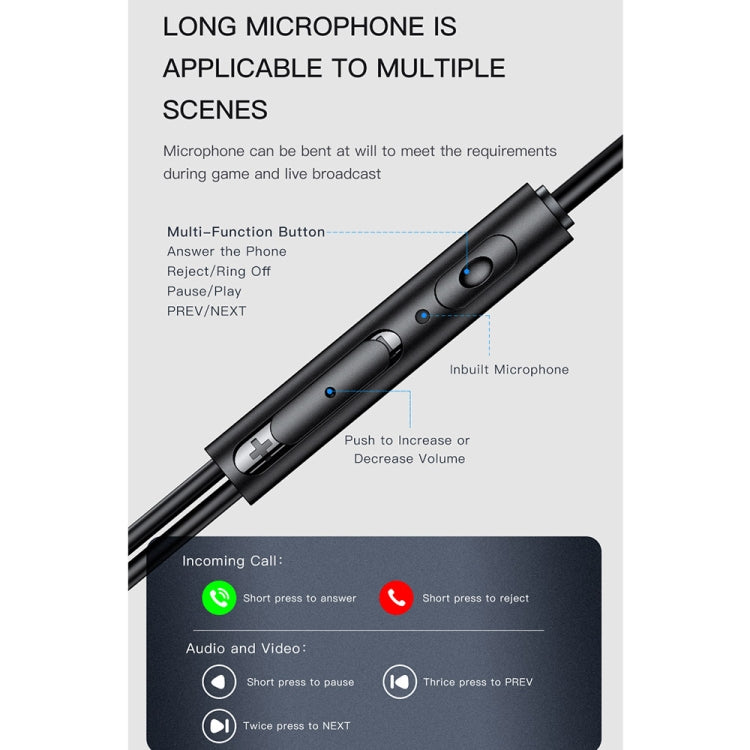awei ES-180i In-Ear E-Sport Kabelgebundener Ohrhörer mit Mikrofon, ES-180i
