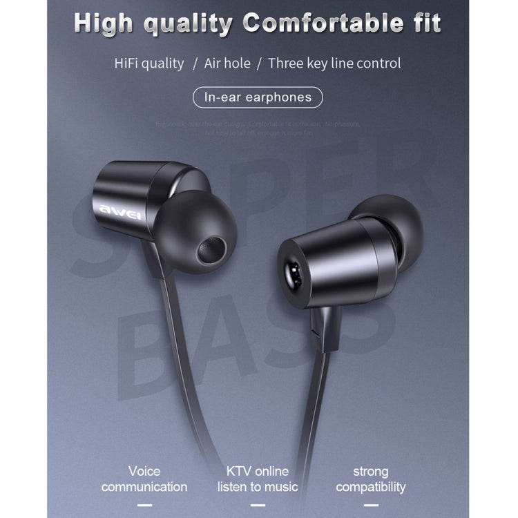 awei L1 Stereo Surround In-Ear Kabelgebundener Ohrhörer, L1(Schwarz), L1(Grau)