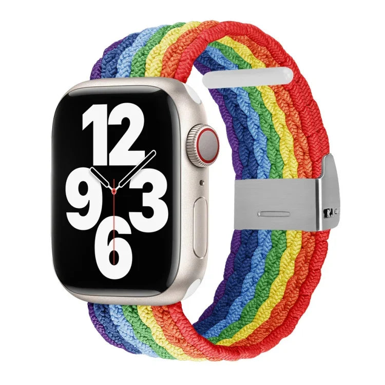 Vertical Texture Braided Watchband For Apple Watch Series, 7 41mm / 6&SE&5&4 40mm / 3&2&1 38mm, 7 45mm / 6&SE&5&4 44mm / 3&2&1 42mm