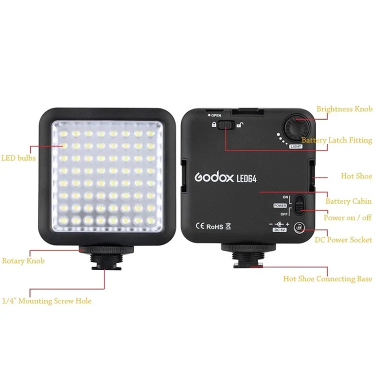 Godox LED64 LED-Videoleuchte, LED64
