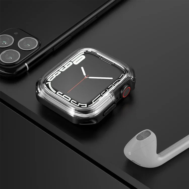 Transparent Two-color Armor Case, For Apple Watch Series 9 / 8 / 7 45mm, For Apple Watch Series 9 / 8 / 7 41mm, For Apple Watch Series 6 & SE & 5 & 4 44mm, For Apple Watch Series 6 & SE & 5 & 4 40mm