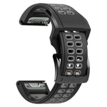 Dual Row Holes Two-color Silicone Watchband, 22mm, 26mm