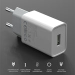 IVON AD-33 2-in-1 2.1A Ein-USB-Port-Reiseladegerät + 1m USB auf USB-C / Type-C Datenkabel Set, EU Stecker, US Stecker