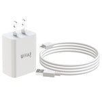 IVON AD-33 2-in-1 2.1A Ein-USB-Port-Reiseladegerät + 1m USB auf USB-C / Type-C Datenkabel Set, EU Stecker, US Stecker