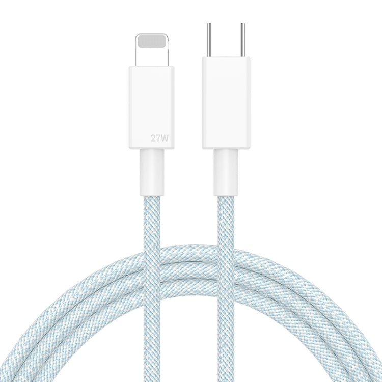 27W PD USB-C / Typ-C auf 8 Pin Schnelllade-Datenkabel mit Geflecht, Kabellänge: 1m, 27W