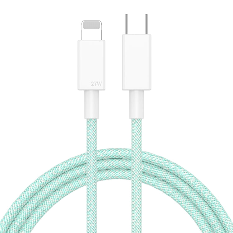 27W PD USB-C / Typ-C auf 8 Pin Schnelllade-Datenkabel mit Geflecht, Kabellänge: 1m, 27W