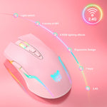 ONIKUMA CW905 2.4G RGB Lighting Kabellose Maus, CW905 Kabellose Maus (Schwarz), CW905 Kabellose Maus (Rosa), CW905 Kabellose Maus (Grau-Weiß)
