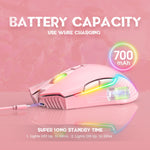 ONIKUMA CW905 2.4G RGB Lighting Kabellose Maus, CW905 Kabellose Maus (Schwarz), CW905 Kabellose Maus (Rosa), CW905 Kabellose Maus (Grau-Weiß)