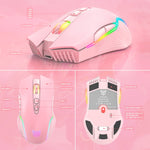 ONIKUMA CW905 2.4G RGB Lighting Kabellose Maus, CW905 Kabellose Maus (Schwarz), CW905 Kabellose Maus (Rosa), CW905 Kabellose Maus (Grau-Weiß)