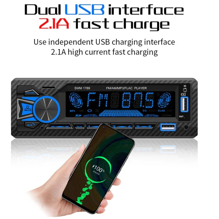 SWM-1789 Autoradio-Empfänger Bluetooth 5.1 MP3-Player mit Fernbedienung, SWM-1789