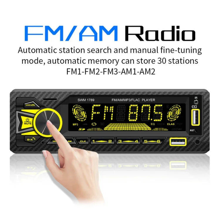 SWM-1789 Autoradio-Empfänger Bluetooth 5.1 MP3-Player mit Fernbedienung, SWM-1789