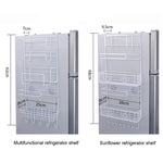Mehrschichtiger Kühlschrank-Aufbewahrungshalter Seitenregal Seitenwand-Halter Multifunktions-Küchen-Organizer Haushalt, Multifunktionales Regal, Sonnenblumen-Regal
