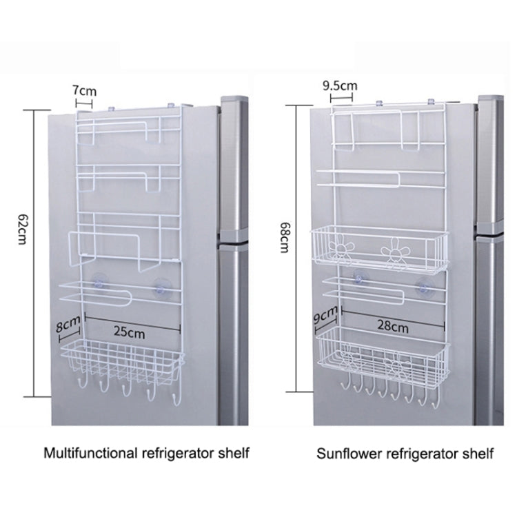 Mehrschichtiger Kühlschrank-Aufbewahrungshalter Seitenregal Seitenwand-Halter Multifunktions-Küchen-Organizer Haushalt, Multifunktionales Regal, Sonnenblumen-Regal