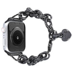 Edelstahl-Armband mit Herzanhänger für Apple Watch Series 7 (41 mm), 6, SE, 5 und 4 (40 mm), 3, 2 und 1 (38 mm), 7 (45 mm), 6, SE, 5 und 4 (44 mm) sowie 3, 2 und 1 (42 mm)