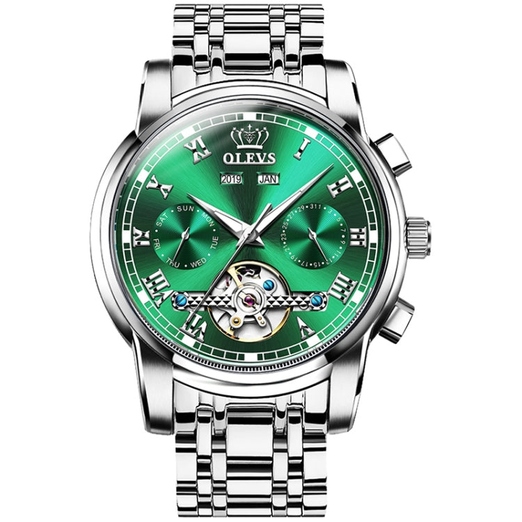 OLEVS 6607 Multifunktionale Herren Große Schwungmasse Automatische Wasserdichte Mechanische Uhr