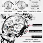 OLEVS 6607 Multifunktionale Herren Große Schwungmasse Automatische Wasserdichte Mechanische Uhr