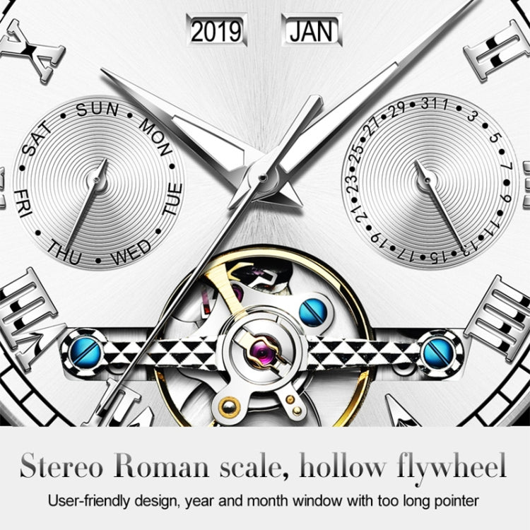 OLEVS 6607 Multifunktionale Herren Große Schwungmasse Automatische Wasserdichte Mechanische Uhr