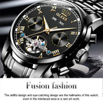OLEVS 6607 Multifunktionale Herren Große Schwungmasse Automatische Wasserdichte Mechanische Uhr