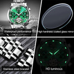 OLEVS 6607 Multifunktionale Herren Große Schwungmasse Automatische Wasserdichte Mechanische Uhr