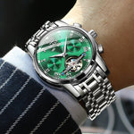 OLEVS 6607 Multifunktionale Herren Große Schwungmasse Automatische Wasserdichte Mechanische Uhr