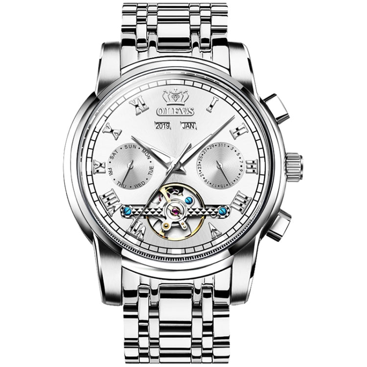 OLEVS 6607 Multifunktionale Herren Große Schwungmasse Automatische Wasserdichte Mechanische Uhr