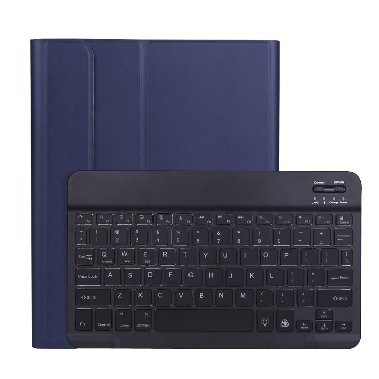 A11BS Lammleder-Textur ultradünne Bluetooth Tastatur Lederhülle mit Stifthalter & Hintergrundbeleuchtung, A11BS