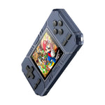 S8 Klassische Handheld-Spielkonsole mit 3,0-Zoll-Bildschirm und 520 vorinstallierten Spielen, erhältlich in den Farben Armeegrün, Schwarz und Blau.