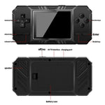 S8 Klassische Handheld-Spielkonsole mit 3,0-Zoll-Bildschirm und 520 vorinstallierten Spielen, erhältlich in den Farben Armeegrün, Schwarz und Blau.