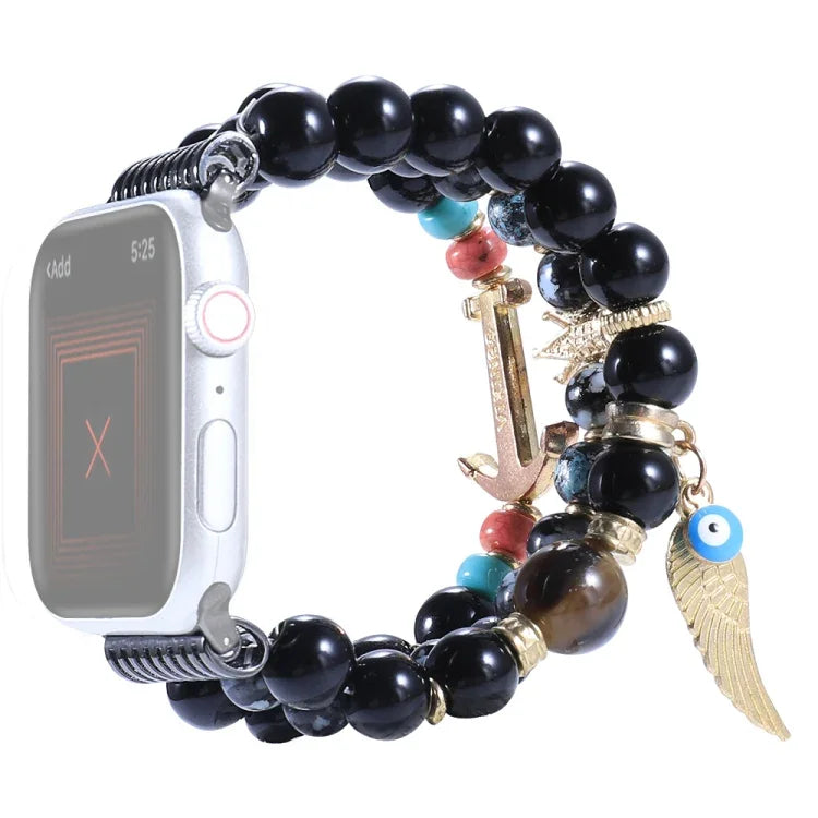 Perlenbesetztes Anker-Uhrenarmband für Apple Watch Series 7 (41 mm), 6, SE, 5 und 4 (40 mm) sowie 3, 2 und 1 (38 mm)