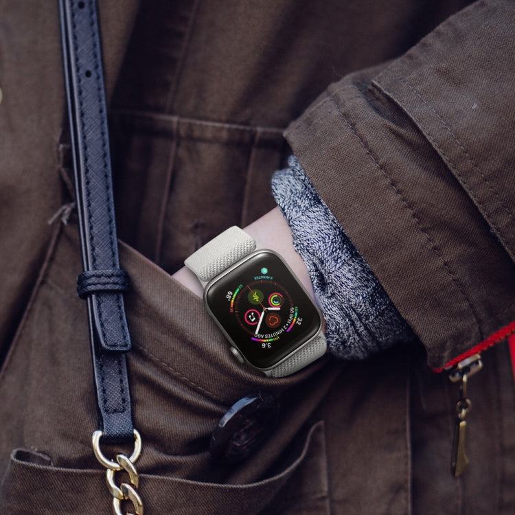 Armband aus Polyester-Nylon für Apple Watch Series 7 (41 mm), 6, SE, 5 und 4 (40 mm), 3, 2 und 1 (38 mm) und 7 (45 mm), 6, SE, 5 und 4 (44 mm) sowie 3, 2 und 1 (42 mm)