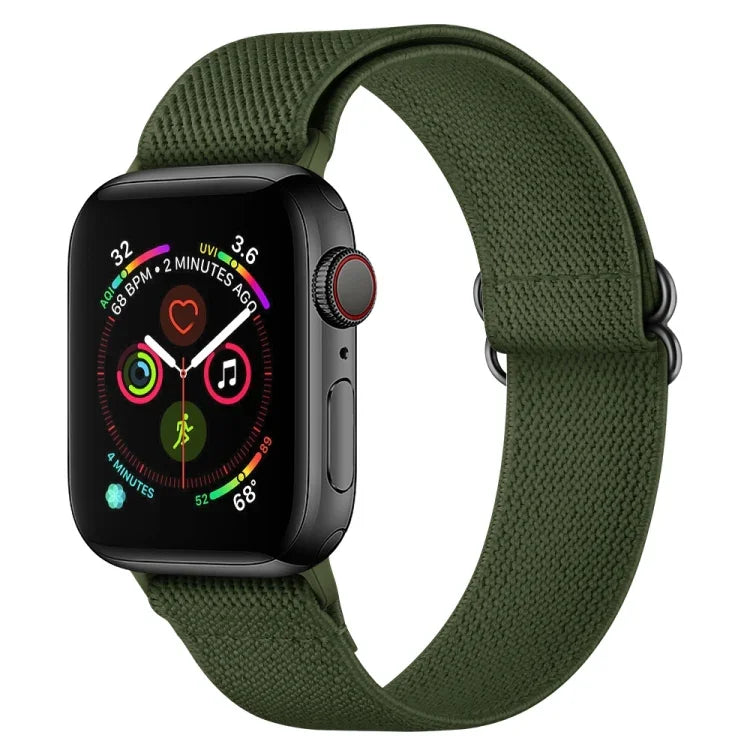 Armband aus Polyester-Nylon für Apple Watch Series 7 (41 mm), 6, SE, 5 und 4 (40 mm), 3, 2 und 1 (38 mm) und 7 (45 mm), 6, SE, 5 und 4 (44 mm) sowie 3, 2 und 1 (42 mm)