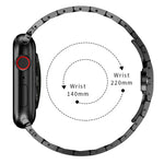 Edelstahlarmband für Apple Watch Series 7 (41 mm), 6, SE, 5 und 4 (40 mm), 3, 2 und 1 (38 mm), 7 (45 mm), 6, SE, 5 und 4 (44 mm) sowie 3, 2 und 1 (42 mm)