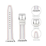 Three-line Leather Watchband For Apple Watch Series, 7 41mm / 6&SE&5&4 40mm / 3&2&1 38mm, 7 45mm / 6&SE&5&4 44mm / 3&2&1 42mm