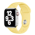 Silikon-Armband mit Schmetterlings- und Blumenprägung für Apple Watch Series 7 (41 mm), 6, SE, 5, 4 (40 mm) und 3, 2, 1 (38 mm)