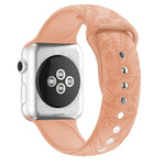 Silikon-Armband mit Schmetterlings- und Blumenprägung für Apple Watch Series 7 (41 mm), 6, SE, 5, 4 (40 mm) und 3, 2, 1 (38 mm)