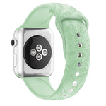 Silikon-Armband mit Schmetterlings- und Blumenprägung für Apple Watch Series 7 (41 mm), 6, SE, 5, 4 (40 mm) und 3, 2, 1 (38 mm)