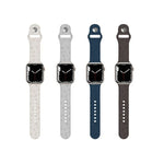 Silikonarmband mit Hundepfoten-Prägung für Apple Watch Series 7 (41 mm), 6, SE, 5, 4 (40 mm), 3, 2, 1 (38 mm) und 7 (45 mm), 6, SE, 5, 4 (44 mm) sowie 3, 2, 1 (42 mm).