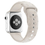 Silikonarmband mit Hundepfoten-Prägung für Apple Watch Series 7 (41 mm), 6, SE, 5, 4 (40 mm), 3, 2, 1 (38 mm) und 7 (45 mm), 6, SE, 5, 4 (44 mm) sowie 3, 2, 1 (42 mm).
