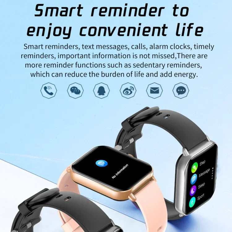 L21 Smartwatch mit 1,69 Zoll TFT-Bildschirm, unterstützt Blutdruckmessung und Schlafüberwachung