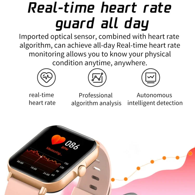 L21 Smartwatch mit 1,69 Zoll TFT-Bildschirm, unterstützt Blutdruckmessung und Schlafüberwachung