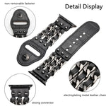 Echtes Lederarmband im Herrenstil für Apple Watch Series 7 (41 mm), 6, SE, 5 und 4 (40 mm), 3, 2 und 1 (38 mm), 7 (45 mm), 6, SE, 5 und 4 (44 mm) sowie 3, 2 und 1 (42 mm).